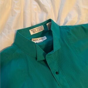 Vintage Moda Bianco Men’s Green Button Down